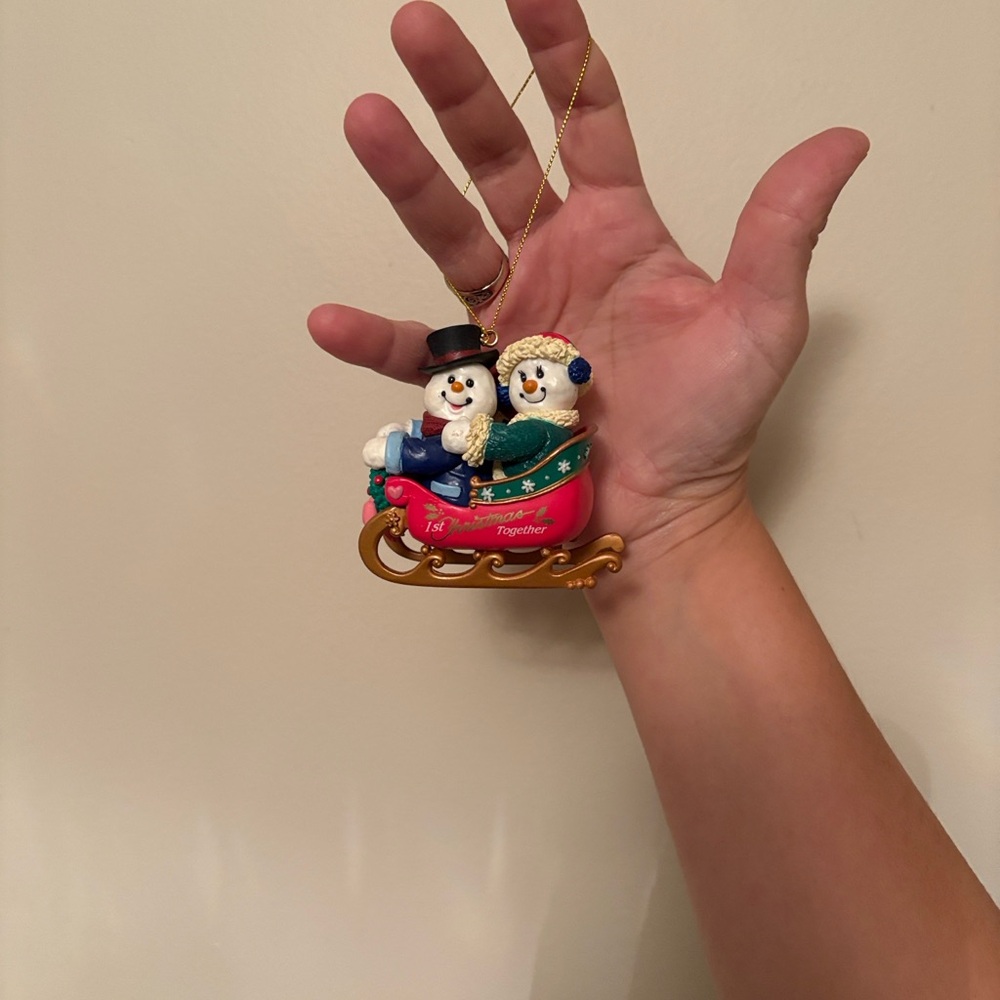 TREVCO Holiday Ornament NEW 1st Christmas Together, Frosty very rare GREAT GIFT